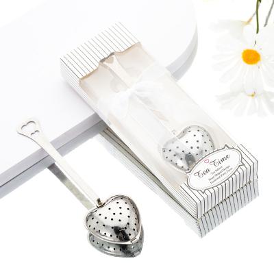 China Zinc Alloy Simply Wedding Gift For Guest Tea Time Love Heart Tea Infuser Favors For Party And Bridal Shower Favors for sale