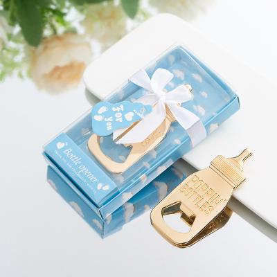 China Birthday Party Favors Gift Milk Bottle Opener Blue Box Zinc Alloy Birthday Party Favors For Kids for sale