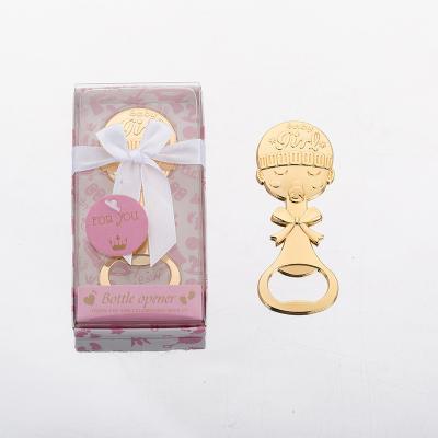 China Zinc Alloy Baby baptism Gifts of Little Baby Bottle Opener favors for Baby shower Party decoration favor for sale