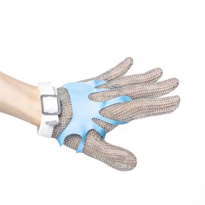 China Easy Closure Wire Mesh Butcher Stainless Steel Anti-Cut Cut Resistant Metal Gloves For Cutting for sale