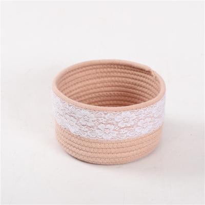 China Beautiful Sustainable High Quality Cotton Rope Basket For Laundry Storage Basket Kids Toys for sale