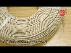 Fiberglass Braid PVC Insulated Copper Wire Cable 80C Temperature