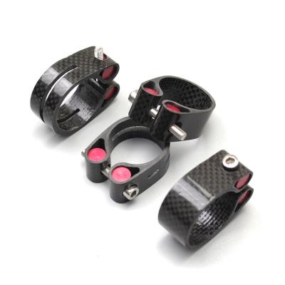 China 27.2/30.8/31.6mm Carbon Fiber Seatpost Double Clamp Carbon Fiber 27.2/30.8/31.6mm Seatpost Double Clamp Carbon Seat Tube Clamp Screw Lock Seatpost for sale