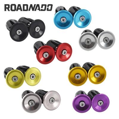 China ROADNADO Aluminum Alloy Bike Grip Bar Cap Road End Plugs 2pcs MTB Aluminum Alloy Grips Lock Bicycle Handlebar Mounts for sale