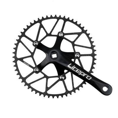 China Mountain Bikes Bike Crankset Sprocket BCD130mm 170mm Chain Ring Bike Crankset 52/54/56T Square Hole Crank Bike for sale