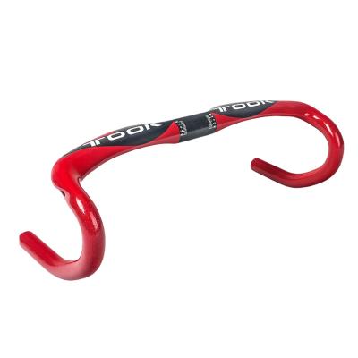 China Road Bikes Cycling Bicycle Bent Bar Gloss Dropbar 400/420/440mm Road Bike Carbon Fiber Road Racing Handlebar for sale