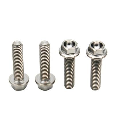 China Titanium Alloy M8x25mm Titanium Alloy / M8x30mm Hex Flange Titanium Bolt DIN6921 for sale