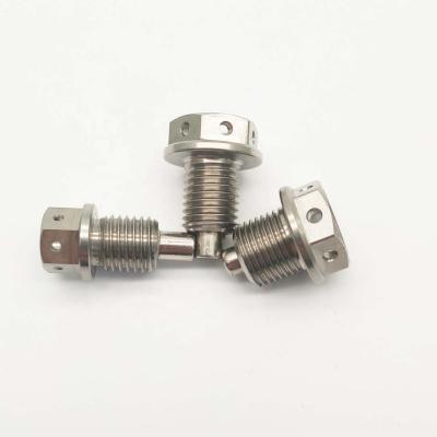 China Gr5 M12 X 1.5mm Titanium Titanium Drain Plug Magnetic Bolt for sale