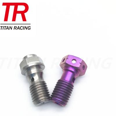 China Road Motorcycle Road Motorcycle CNC Machined Titanium Banjo Bolt And Fit OEM Supplier for sale