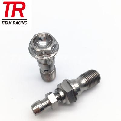 China Road Motorcycle Polishing Titanium GR5 M10x23 Banjo Bolt For Motorcycle for sale