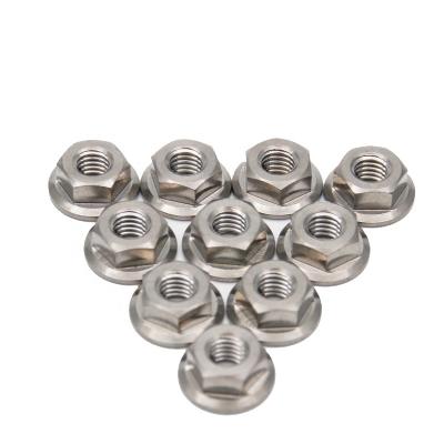 China Automotive Industry m8x1.25 Gr5 Titanium Hex Flange Nuts DIN6923 Hex Nuts With Flange for sale