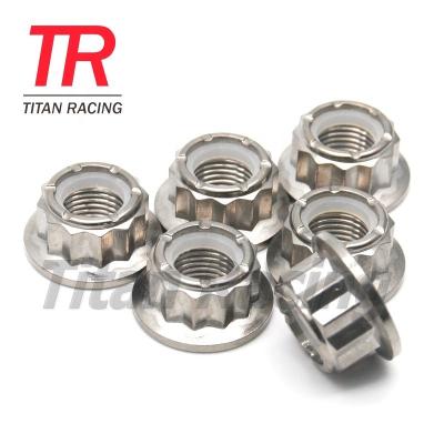 China Automotive Industry Titanium M8 M10 M 12x1.25 12 Point Nut For Sprocket Wheel Motorcycle BBS for sale