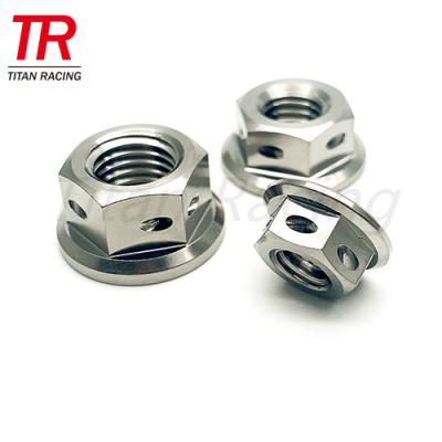 China Automotive industry titanium drilled gr5 hex flange nut for sale