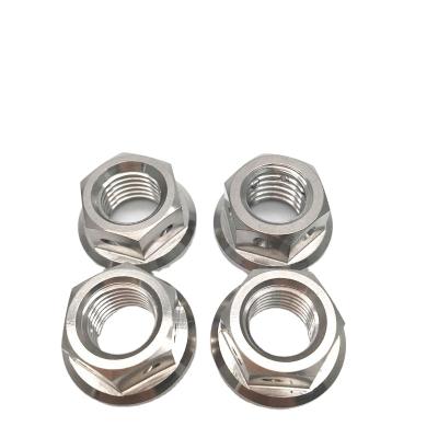 China Hot sale motorcycle factory price grade 5 sprocekt nut flange nut fasteners titanium drilled motorcycle bicycle for sale