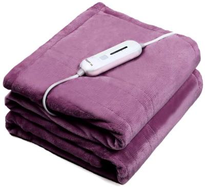 China Anti-Pull Polyester Flannel Home Textile China Customized Electric Heated Throw Heated Blanket for sale