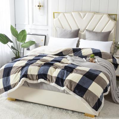 China Viable hot salesLow prices Sherpa cashmere and flannel thick multifunctional duvet cover and blanket for sale