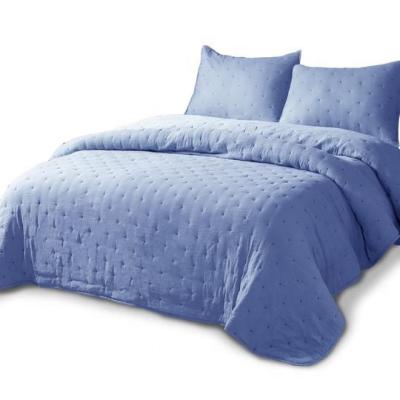 China Wholesale Washed Cotton Nondisposable Blue Microfiber Quilt OEM Comforter For Fall for sale