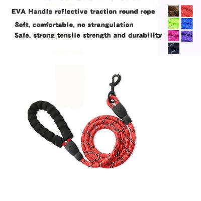 China Reflective Yarns Padded Strong Durable Nylon Dog Leash Maker With Handle For Medium Large Custom Nylon Dog Leash Pet Rope for sale