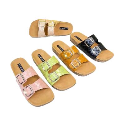 China Custom Logo Slide Sandal Wholesale Leather House Bathroom Indoor Rubber Slipper For Women Te koop