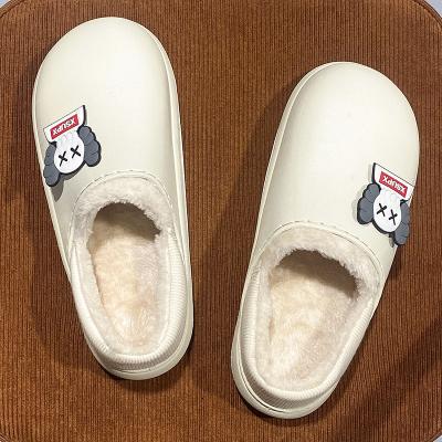 China custom high quality Winter slippers Retro Female shoes EVA waterproof platform house slippers Indoor Soft Unisex fluffy slippers for sale