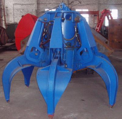 China Hydraulic Blue Peel Grab Bucket / Grab Crane For Garbage Burning Processing for sale