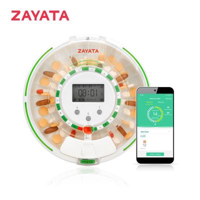 China ABS ZAYATA NB-IOT Automatic Circular Technology Case Pill Dispenser For 28 Days for sale