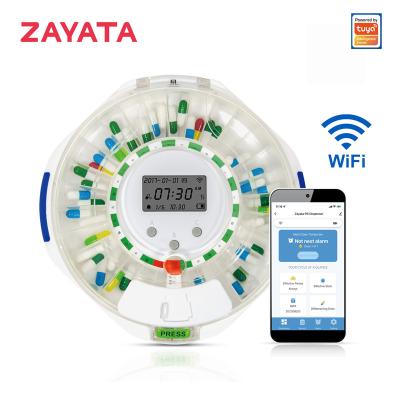 China ZAYATA Remote Real Time Management - Tuya Wifi Smart Pill Box Pill Medication Dispenser with Audio and Visual Alerts, Romote and Real Time Care for sale