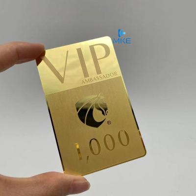 China Europe Silver Mirror Gold VIP Metal Business Cards for sale