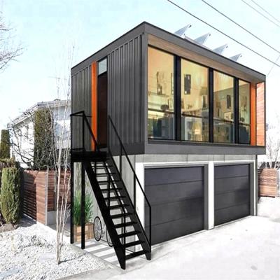 China Two Storey Prefab Parking House Container House With 2 Garages Amazing Price for sale