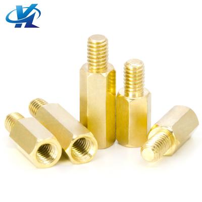 China Hot Sale Factory Price M2 M2.5 Brass Hexagon Stud Bolt Single Head Isolation Column Circuit Board Wiring Copper Stud for sale