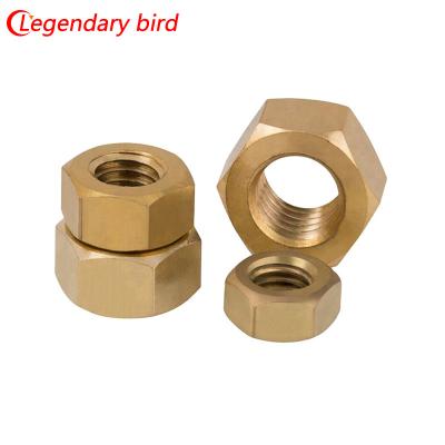 China DIN 934 M3 M4 Hex Brass Copper Insert Thread Drive Locking Nut for sale