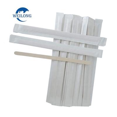 China Sustainable Single Use Packaging Stirer Stirrer , Disposable Wooden Birch Coffee Stick Coffee Stick for sale