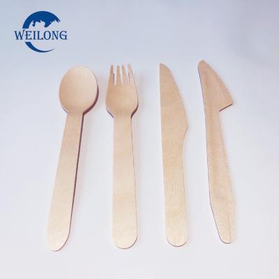 China Disposable Disposable Knife Fork Spoon Napkin Cutlery Set Wooden Paper Packed Factory Directly Sell for sale