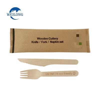 China Disposable Wholesale Wooden Table Spoon Fork And Knife Set Colored for sale