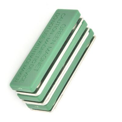 China Industrial Sublimation Magnet Sliver 60*14 Name Badge Magnetic Green 70*20 Magnet for sale