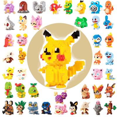 China mirco building block 38 action numbers series pokemon eco-friendly material wholesale plastic toys for sale