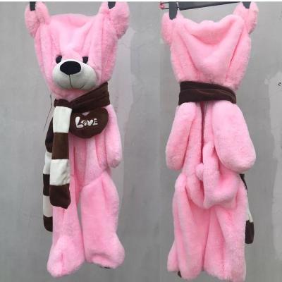 China Factory Customized Gift Low MOQ 160cm Unstuffed Teddy Bear Plush Toy Animal Skin for sale