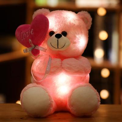 China Cute Fun 2022 Valentine's Day Gift LED Light Up Glowing Teddy Bear Plush Stuffed Toy for sale