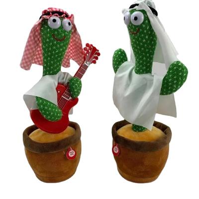 China Singing Factory Sell Amazon Hot Selling Electronic Dancing Singing Repeating Words Cactus Plush Toy for sale