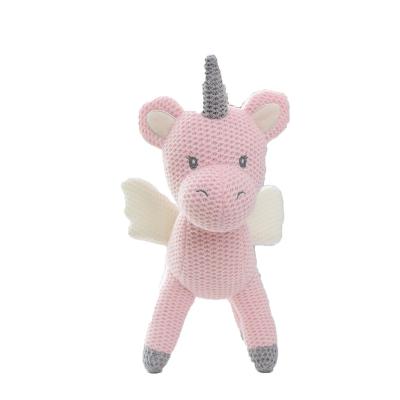 China New style 20-25cm softly style elephant bear dinosaur dinosaur rabbit unicorn amigurumi kids toys plush knitted doll for sale