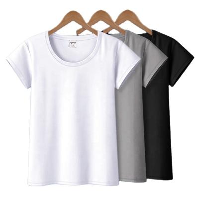 China 2021 breathable custom logo t-shirt wholesale custom ring spun cotton t-shirt 95% cotton 5% elastan plain cotton t-shirt for sale