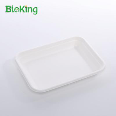 China Oil repellent; Bioking Water Repellent Sugarcane Bagasse Pulp Tray Biodegradable and Compostable for sale