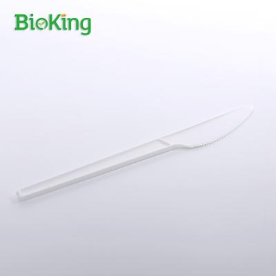 China Oil repellent; BioKing Eco Friendly 100% Biodegradable And Compostable Water Repellent Disposable PLA Knife Cutlery Sets for sale