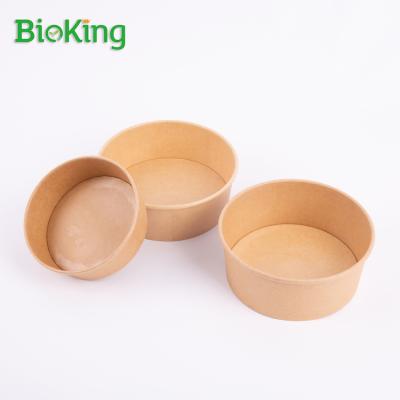 China Oil-resistant; Water Resistant Paper Customizabke Strong Disposable Lunch Food Packing Takeaway Soup Bowl With Lid for sale