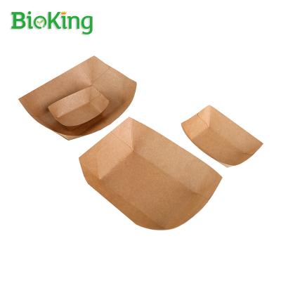 China Oil-resistant; 2022 New Arrival High Quality Rectangular Kraft Paper Plates Water Resistant Pack for sale