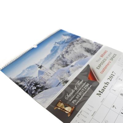 China Recycled Materials Wire-O Custom Printing Wall Mounted Calendar for sale