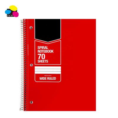 China 70 Eco-Friendly Paper 5 Sheet Packed Wide Neat Wire Bound Spiral Notebook With Assorted Solid Colors For Business for sale