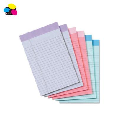 China High Quality Assorted Colors 5 x 8 Inch 100% Recycled Perforated 50 Sheet Legal Notepad for sale