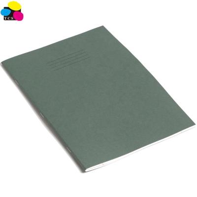 China 3 colorstationery small quantity printed custom dark green A4 size 80 page lined exercise paper notebook for junior for sale