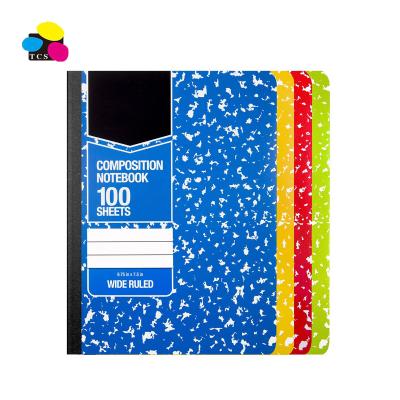 China Printed Cheap Price 100 Sheet Wide Ordered Marble Assorted Color Composition Notebook for sale